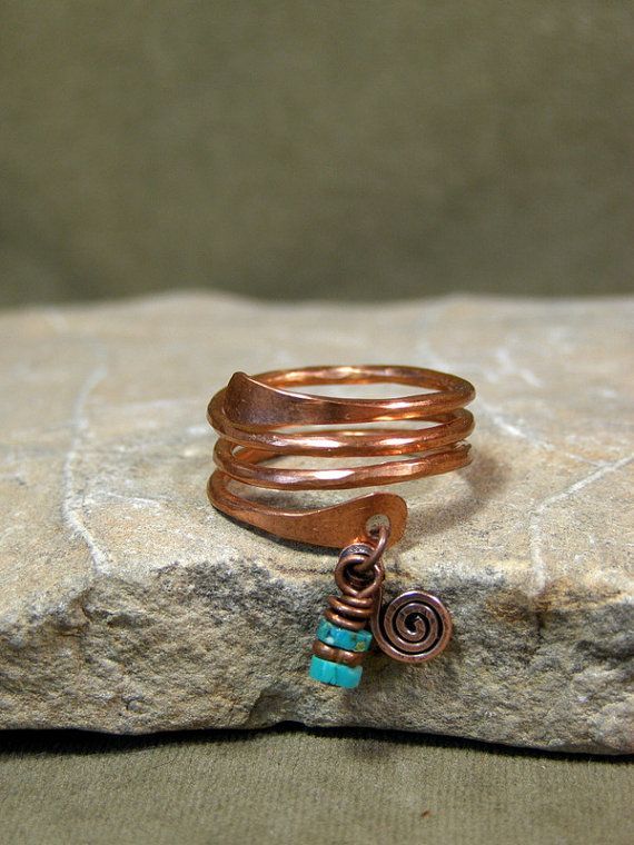 Turquoise and Copper Ring
