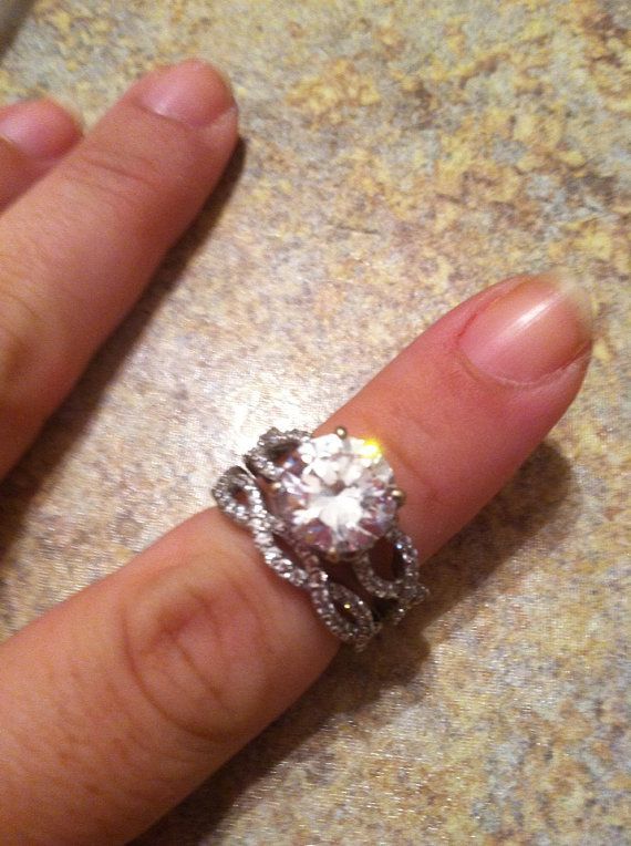 Vintage engagement ring set infinity cz 5 carats- YEA RIGHT! I want this but I think hell have something to say about the
