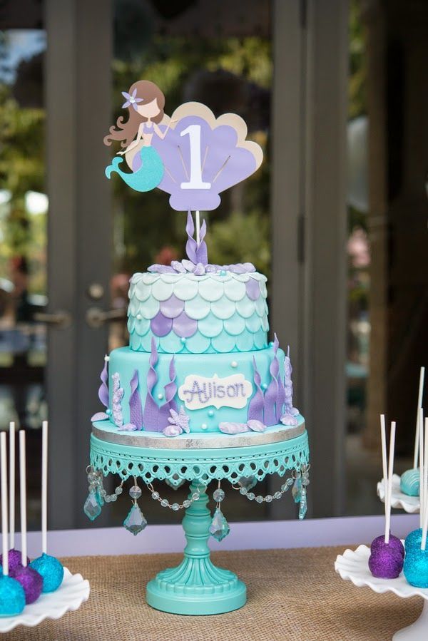 Whimsical mermaid themed party with a blue and periwinkle palette |  The Frosted