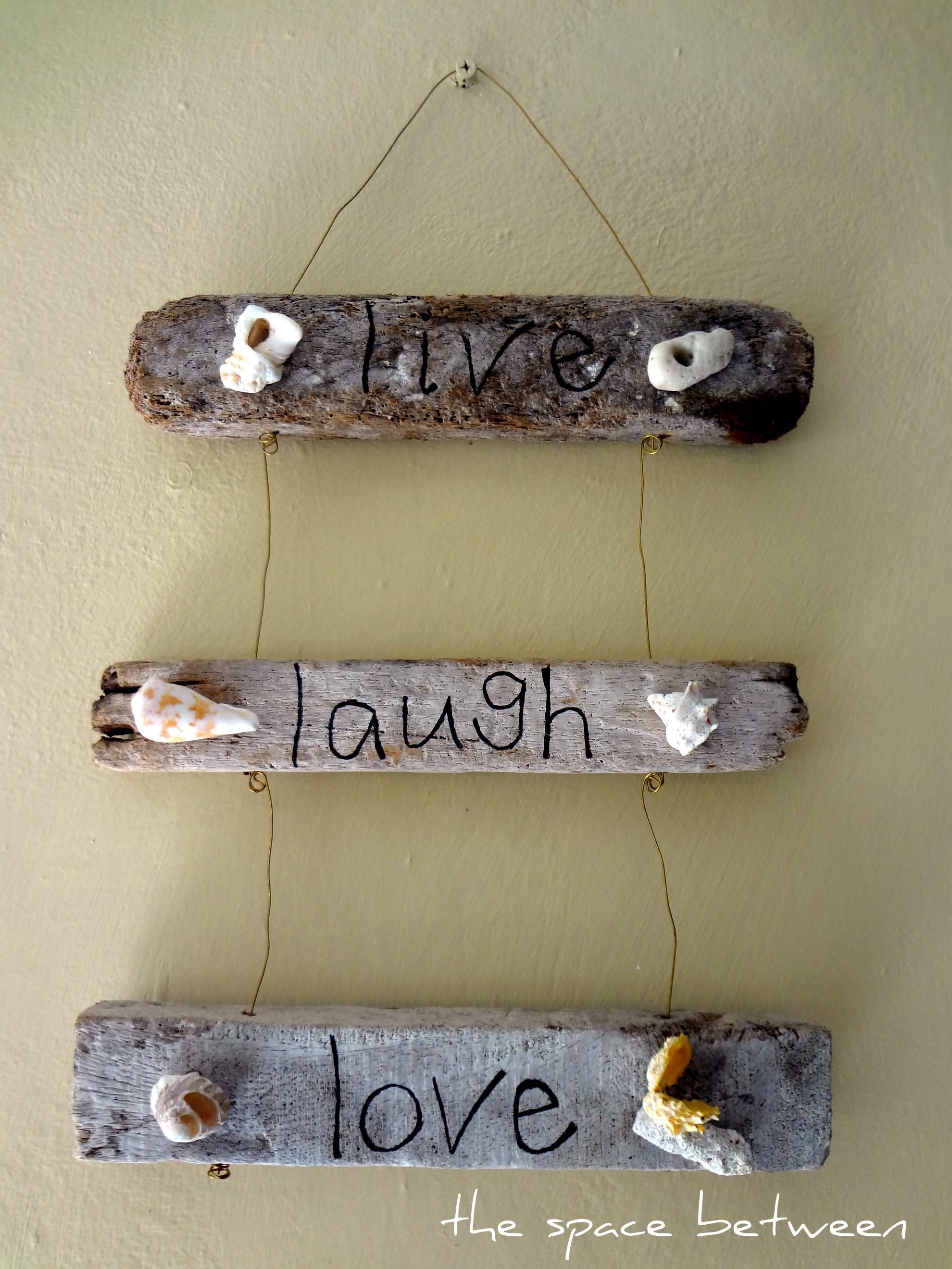6 diy driftwood craft ideas!  @thespacebetweenblog. 11Nov live laugh love
