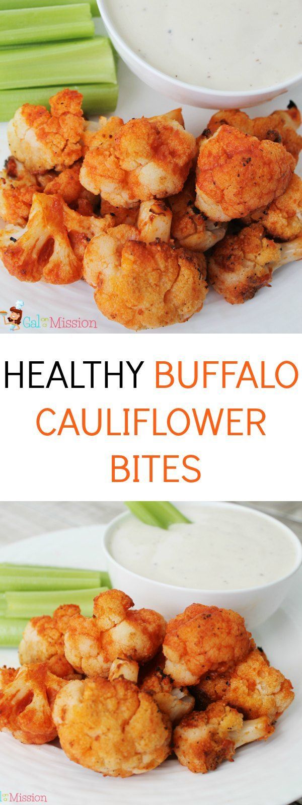 An absolutely delicious and easy healthy buffalo cauliflower bite recipe! Same flavor as buffalo wings or buffalo chicken dip – just