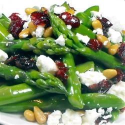 Asparagus with pine nuts, cranberries and feta Recipe by KSUGIRL93 via @SparkPeople. Made this the other night. Super