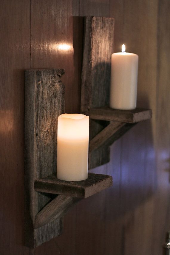 Barn Wood Candle Holders Th
