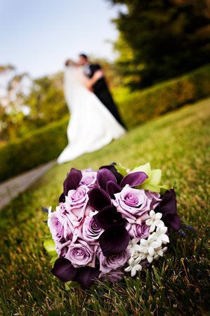 Beautiful Picture … absolutely love the bouquet in face while the kissing couple is in the