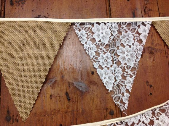 Burlap Hessian and lace Wed