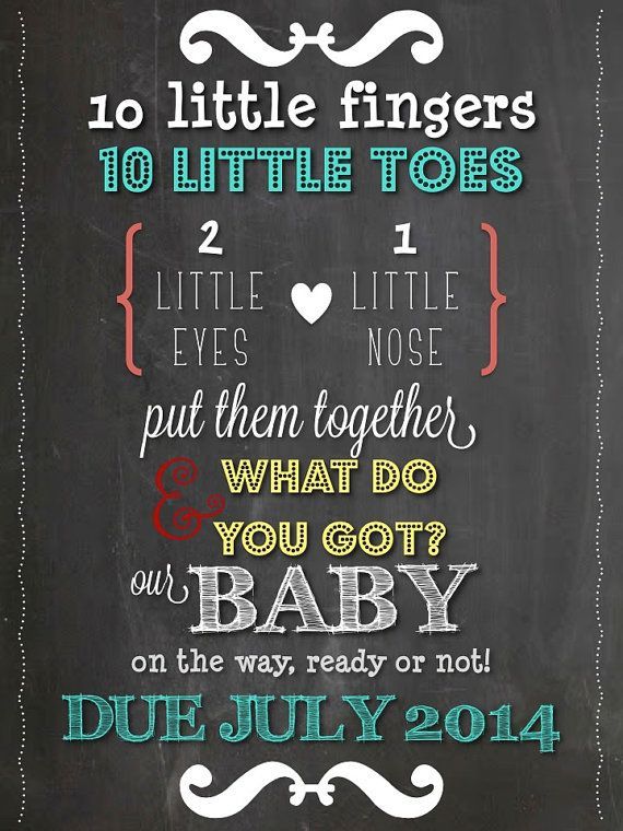 Chalkboard Typography Pregnancy Announcement via THE LifeStyled COMPANY! Instant Download via Etsy