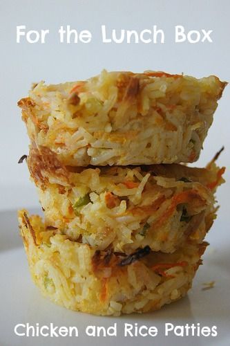 Chicken and Rice Patties for the lunch box…this is a cool twist and a great way to get some protein