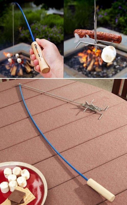 Cool Campfire Marshmallow and Hot Dog Roasting Fishing Poles! Perfect for outdoor summer