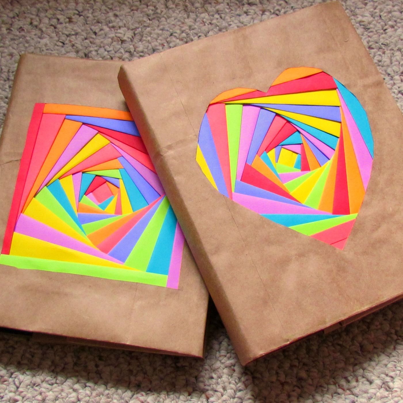 Creating colorful bookcovers with AstroBrights Paper!  ~~~This is a revamp the old version of the book cover.  You know, the one that is made from a grocery bag?  I used to make them all the time for