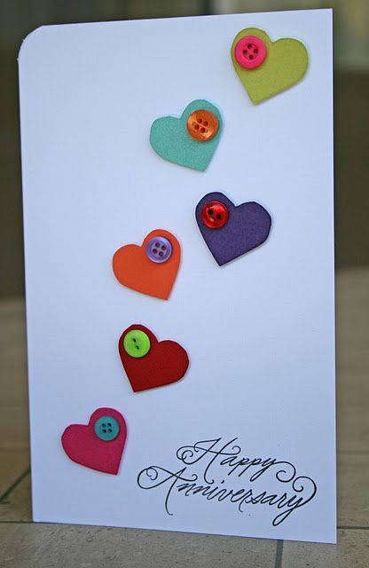 Cute heart and button card.