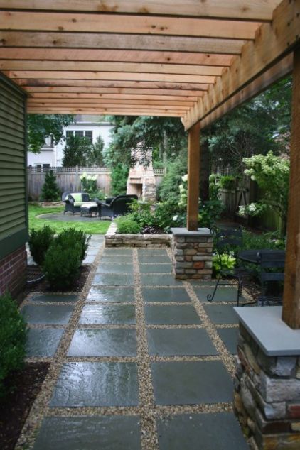 DIY – gravel and square pavers . . . fairly easy and quick way to get extended patio or walkway