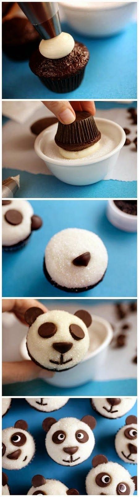 EASY LITTLE PANDAS CHOCOLATE CUPCAKES – i should try this with the orange chocolate