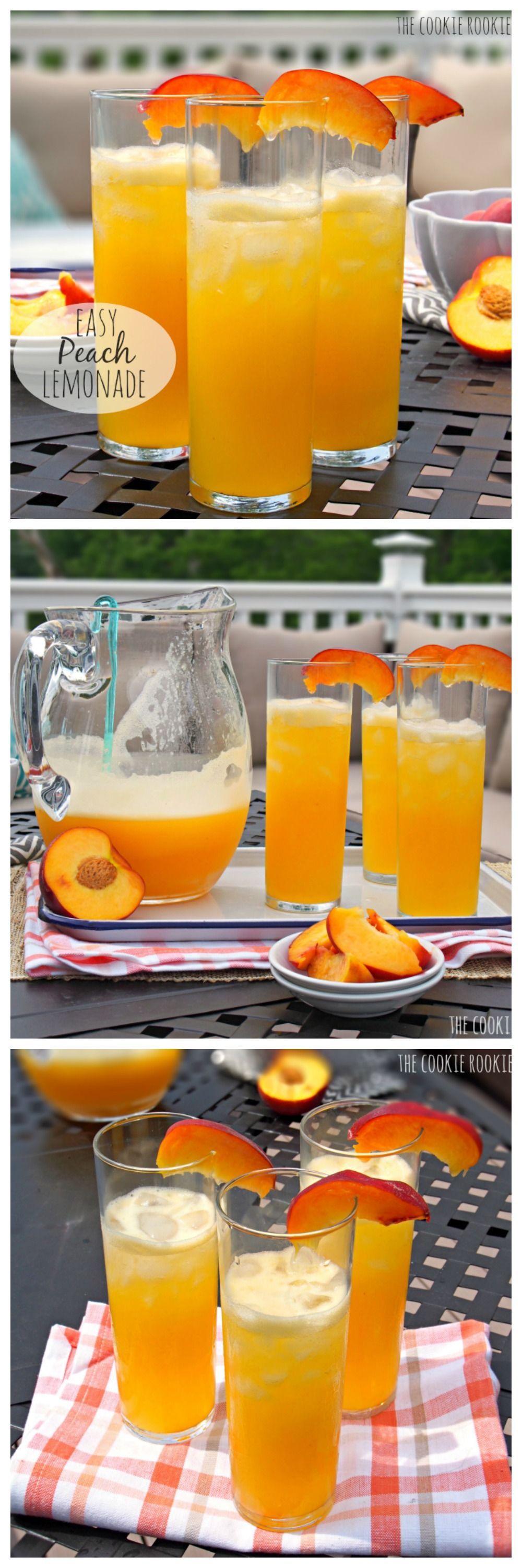 EASY PEACH LEMONADE! Only TWO ingredients.  Cocktail and Nonalcoholic versions. Favorite Summer Drink! – The Cookie