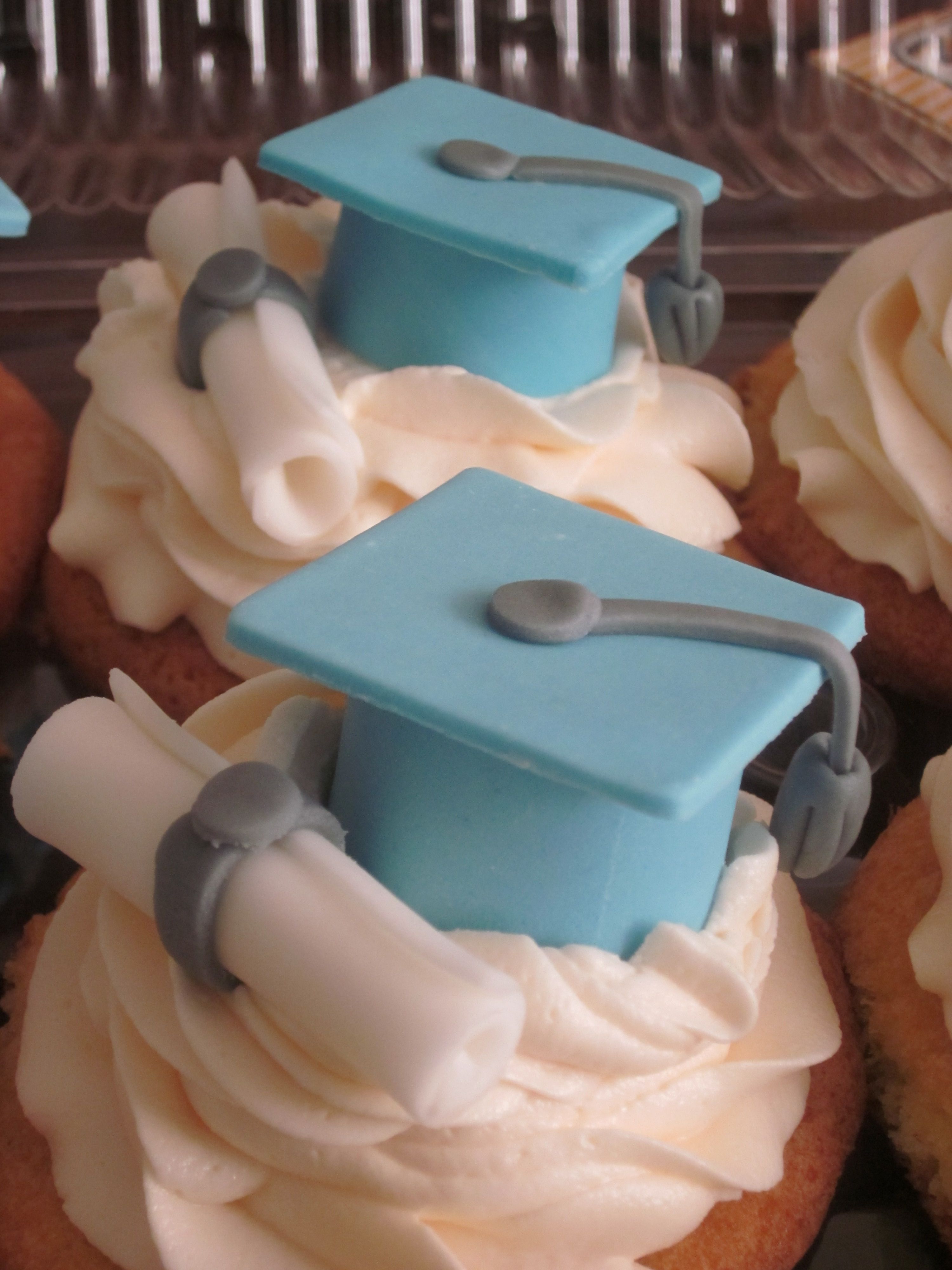 graduation cupcakes – I like these caps (probably not the diploma too) in Navy and then add silver