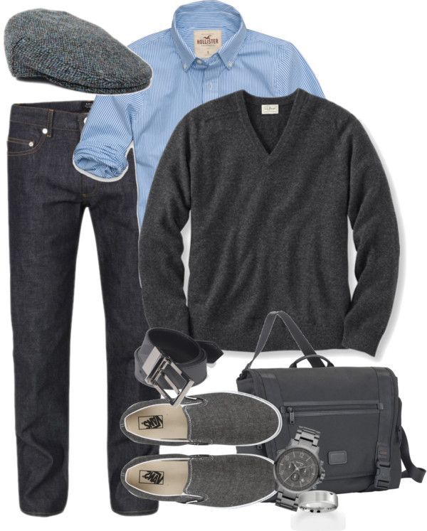 “gray and blue mens outfit” by meganpearl  liked on