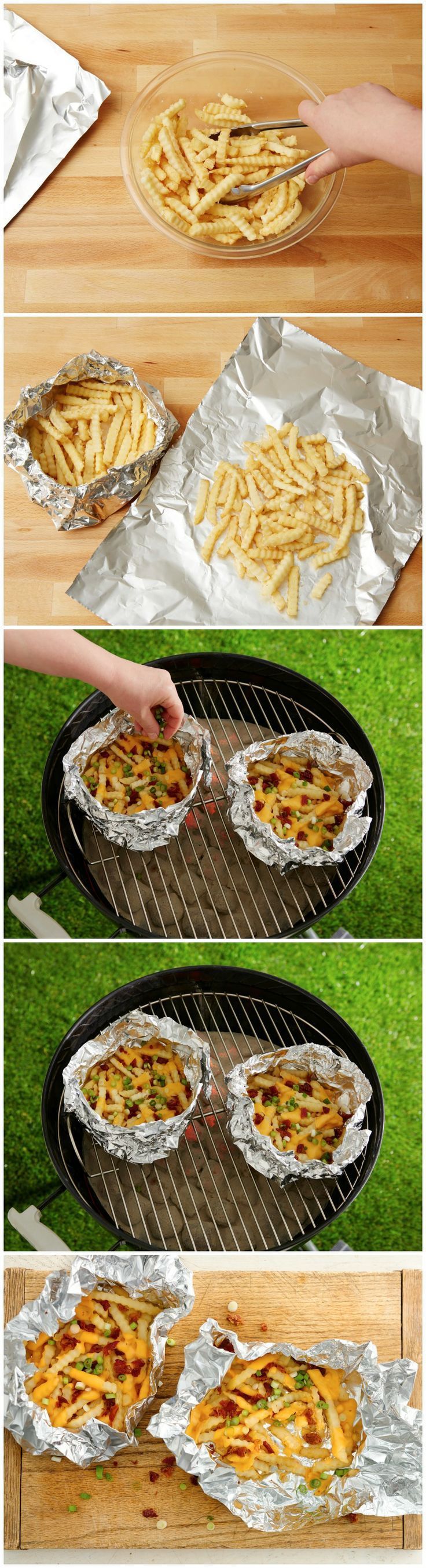 Grilled Foil-Pack Cheesy Fr