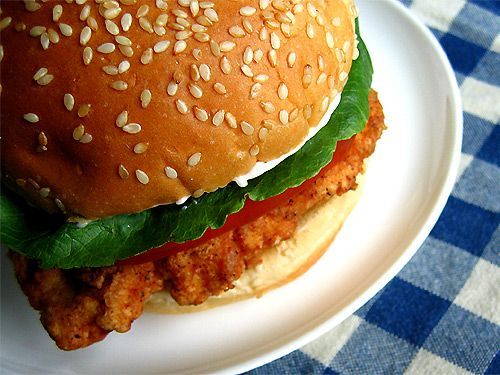 Healthy Homemade Wendys Spicy Chicken Sandwich: Baked it until cooked through then brushed them with olive oil and broiled until crispy. Very spicy &