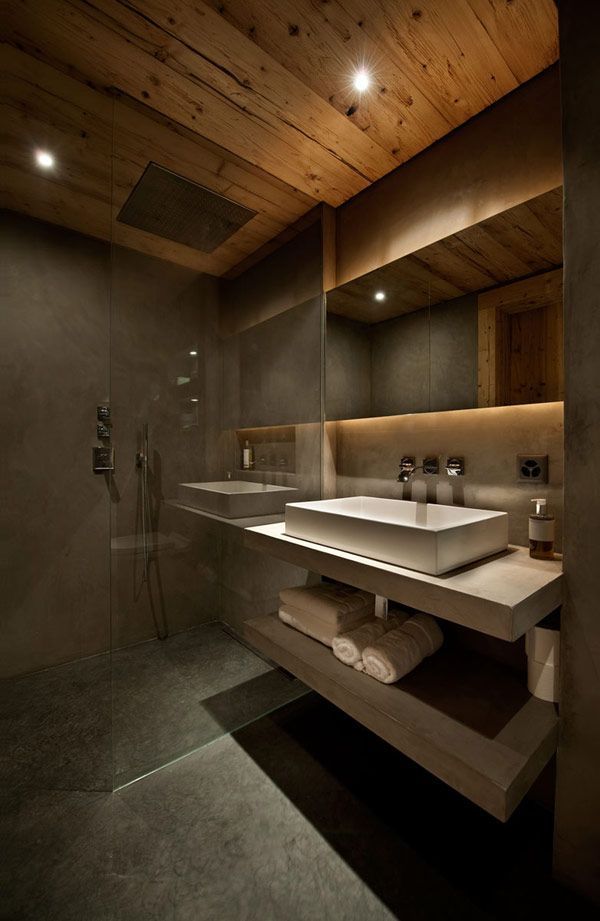 Look at the size of that rain shower! – Soft Textures and Clean Lines: Chalet Gstaad in the Swiss