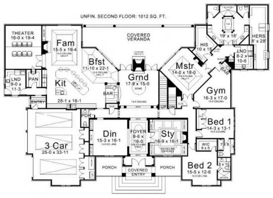 Luxury Ranch Estate House Plan, LaCrysta First Floor