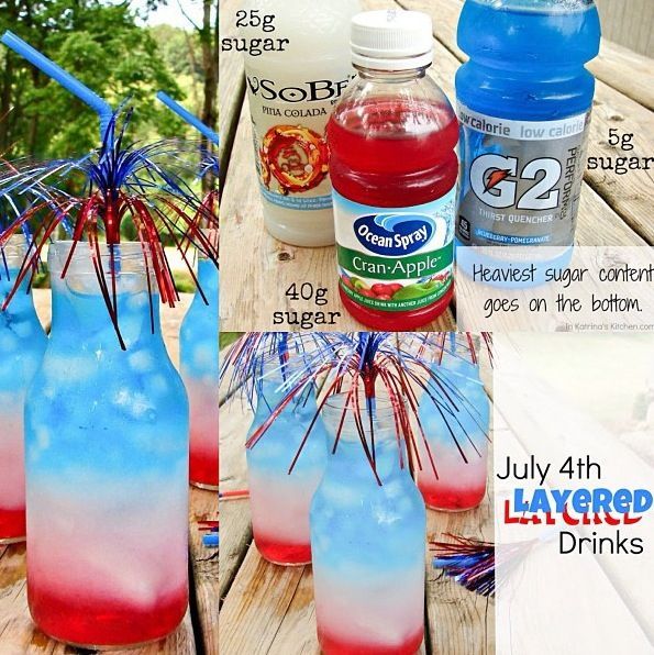 Make a layered drink. | The