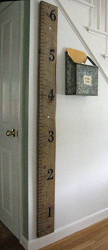 Make your own rustic wall ruler-even though the kids are older, get records from the ped. and go back in