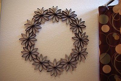 Moms Crafty Space: $1 Decor: Paper Flower Wreath. Made from toilet paper