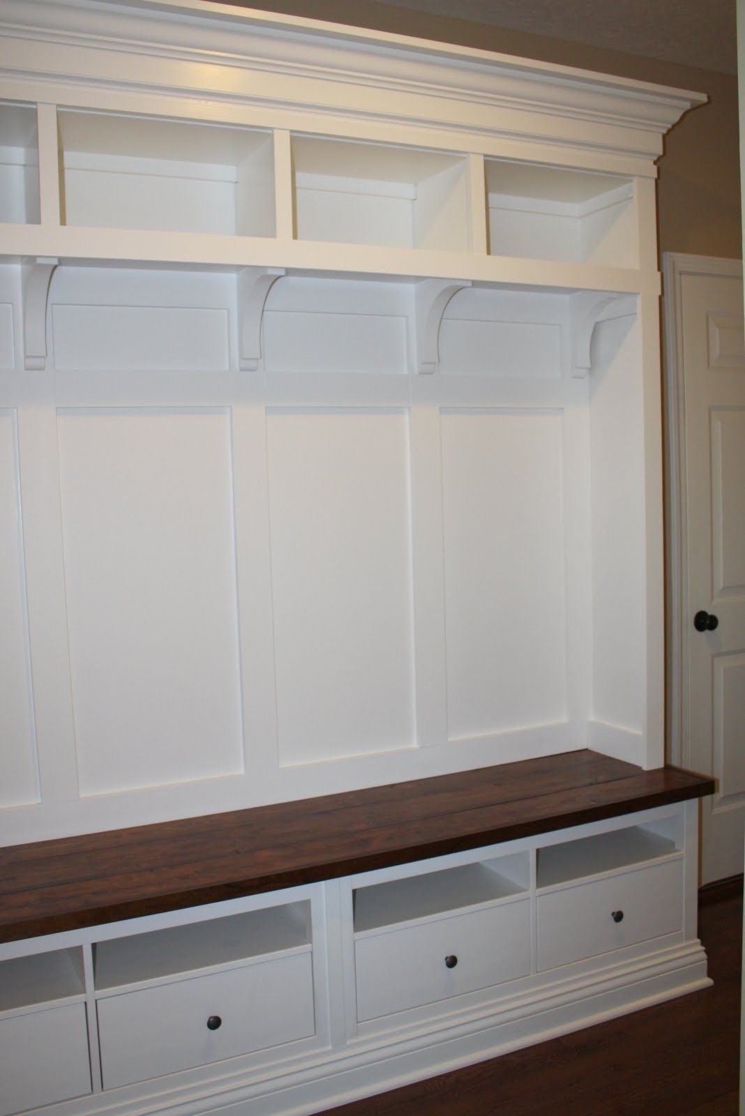 Mud Room Furniture IKEA | Materials: Hemnes two drawer TV console (two), or use one three drawer