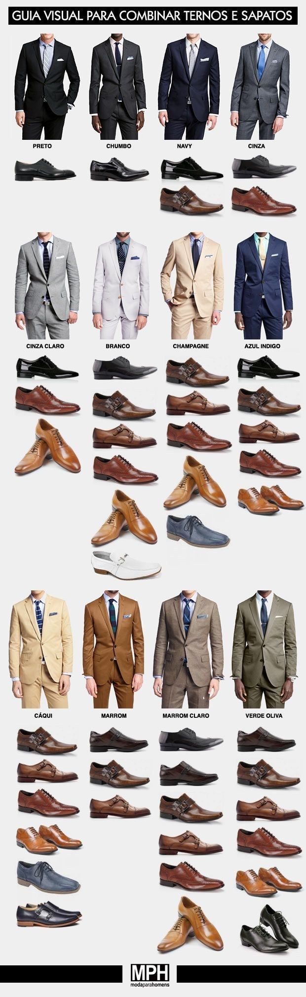 Once you’ve got your suit figured out, you can pick the best shoes to go with it. | 25 Life-Changing Style Charts Every Guy Needs Right