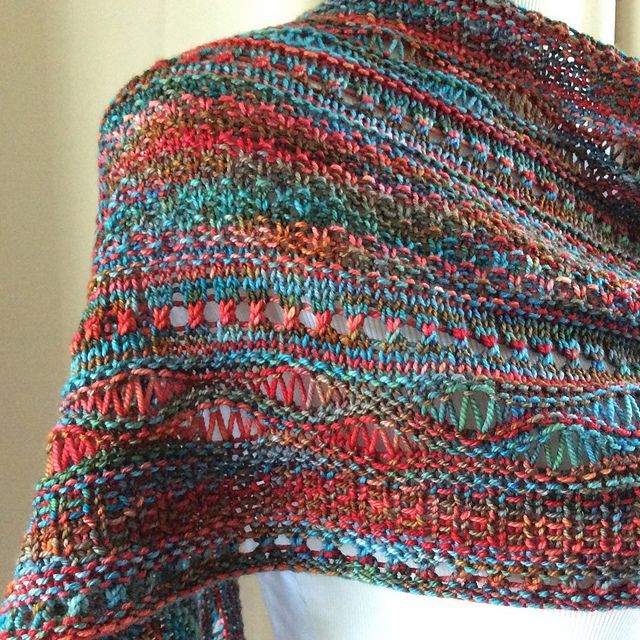 Ravelry: Stitch Sampler sjaal patroon door Op deze dag