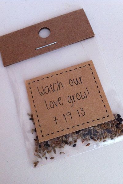 Sentimental wedding ideas: Give each guest a packet of seeds that reflect your wedding
