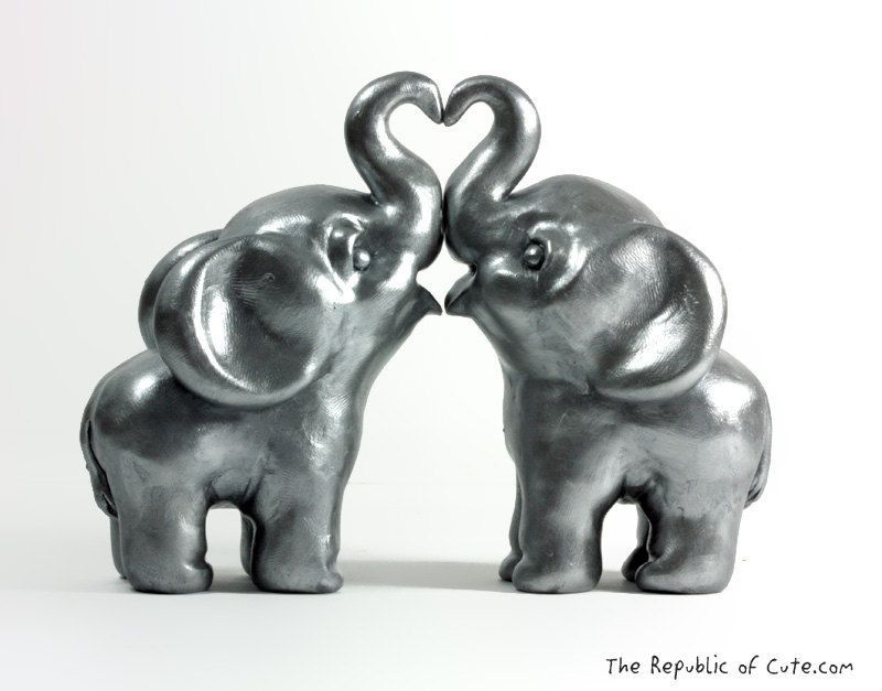 Silver Elephant Wedding Cak