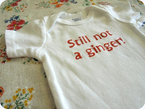 Still not a ginger–Doctor Who baby onesie. $5.00, via