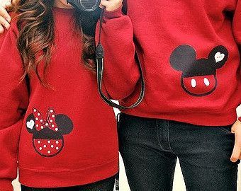 Sweatshirt – Mickey Minnie Mouse – Disney – Love – Custom Sweat Shirt Personalized Applique Head