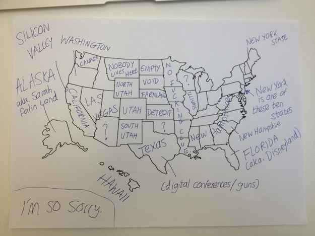 Thats a lot of Utahs. | Its Thanksgiving So We Asked Brits To Label The United States 014 Were So Sorry,