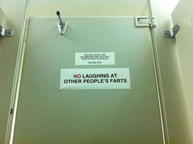 This bathroom notice: becau
