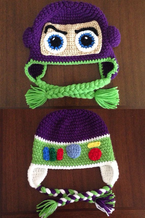Buzz Lightyear inspired crochet hat face