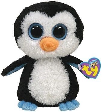 Ty Beanie Boos Penguin Blue Eyes “Waddles” Black White Stuffed Animal Toy |