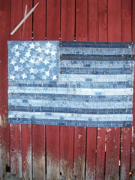 upcycled denim … There are some other neat projects on this page, but this flag really caught my