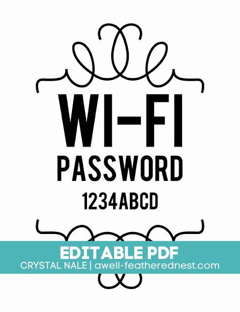 WiFi password in frame in g