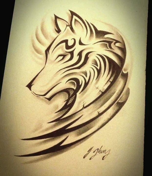Wolf Tattoo On Back | WOLF TATTOO. like the profile of it, not the tribal