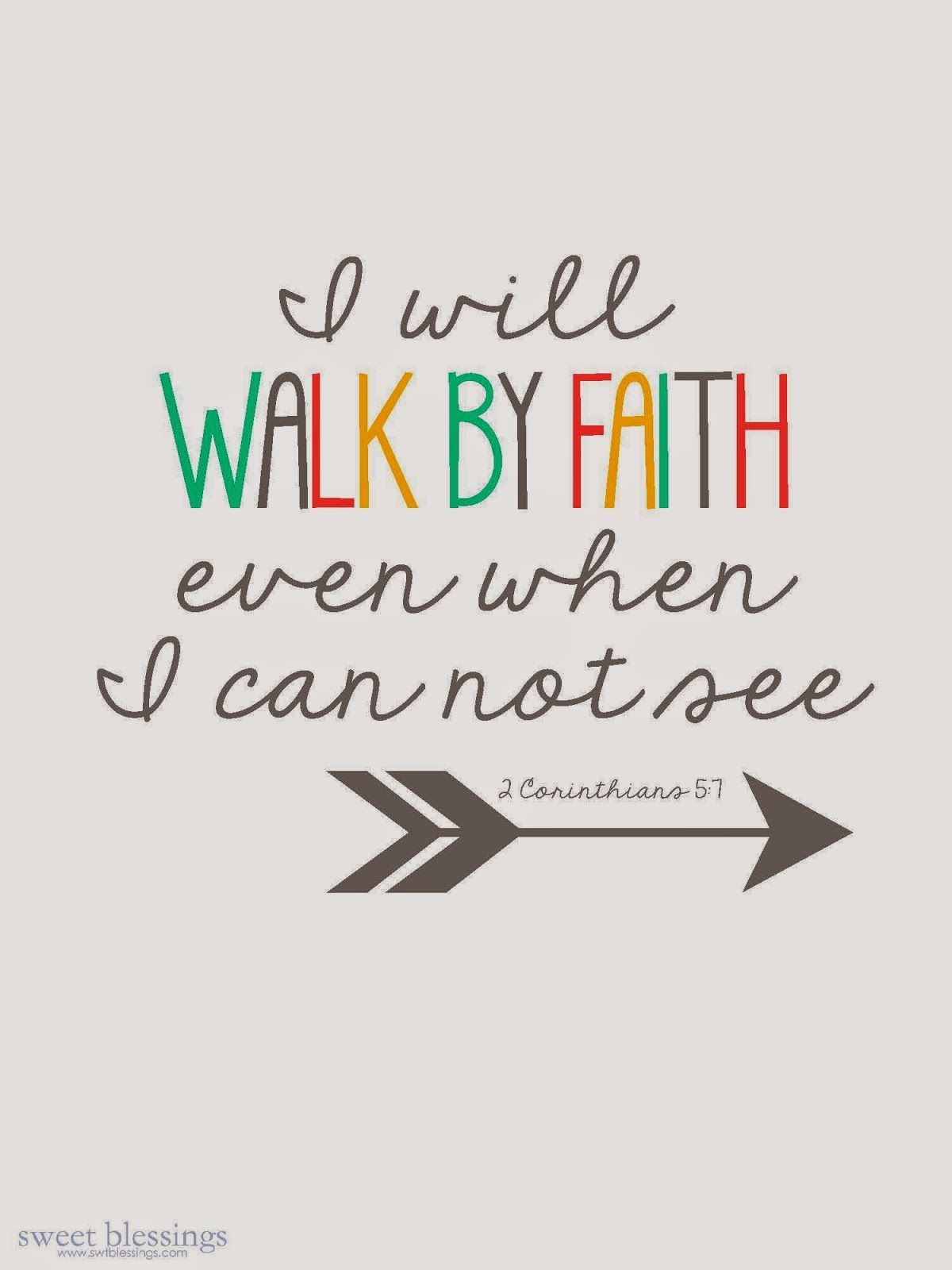 Yes Lord, I will! Even when its hard and I cant see up, down or sideways, I will continue to walk by faith and trust in Your