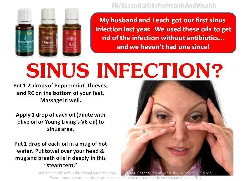 Young Living Essential Oils: Sinus Infection. I get sinus infections all the time! Need to remember this