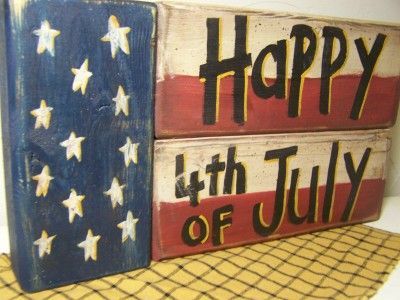 4th of july wooden crafts | BS-10 Happy 4th of July sign stacking