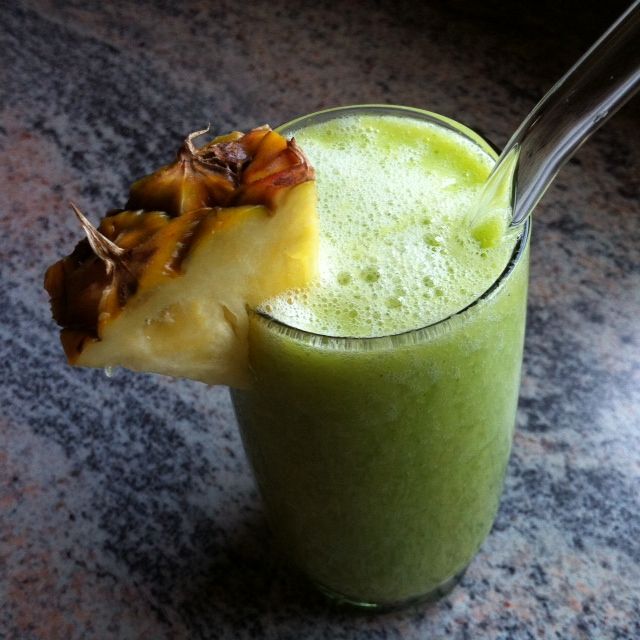 Anti-bloat smoothie… Perfect for PMS or any time you need a pick-me-up! #weekendreboot approved. In a blender, combine: 1/2 peeled cucumber, 1 spear pineapple, 1 slice mango, juice and zest of 1/2