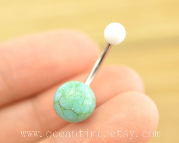 belly ring,turquoise Belly