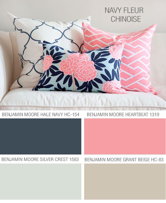 Caitlin Wilson Textiles Navy Fleur Chinoise – Paint colors to coordinate with Caitlins
