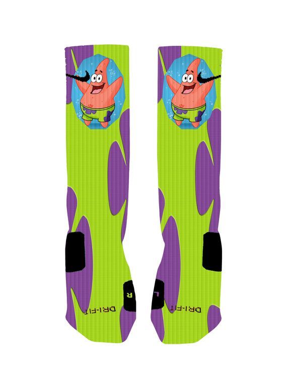 Custom Patrick Star Socks Custom Nike Elite by NikkisNameGifts,