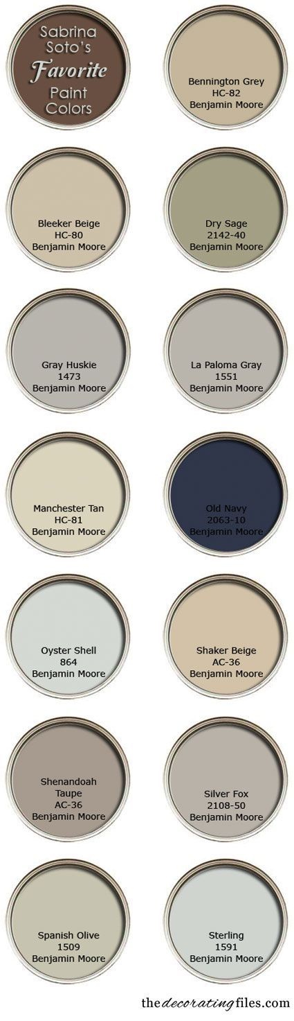 Designer Sabrina Sotos favorite paint colors. Ive used a quarter tint of Shaker Beige almost everywhere, with Dry Sage on the lower half of the bedroom