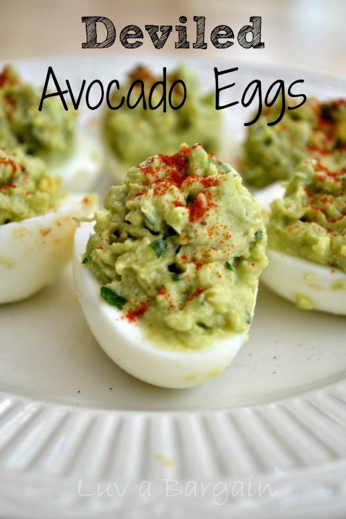 Deviled Avocado Eggs! Eating avocados greatly reduces your chances of getting Alzheimers and theyre