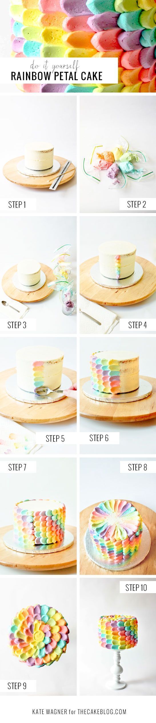DIY Rainbow Petal Cake